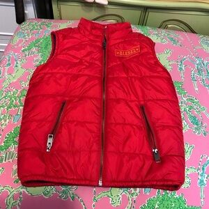 Vintage Diesel boys red puffer Vest Size 8